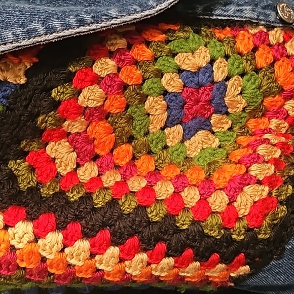 Farm Rio Crochet Embroidered Denim Jacket - Picture 2 of 4